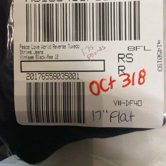 Sz. 12 Jeans Peace Love World Black Tuxedo Stripe A310541 - Picture 11 of 11